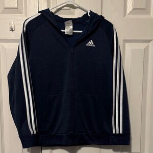 Adidas Navy Blue Zip-Up Hoodie